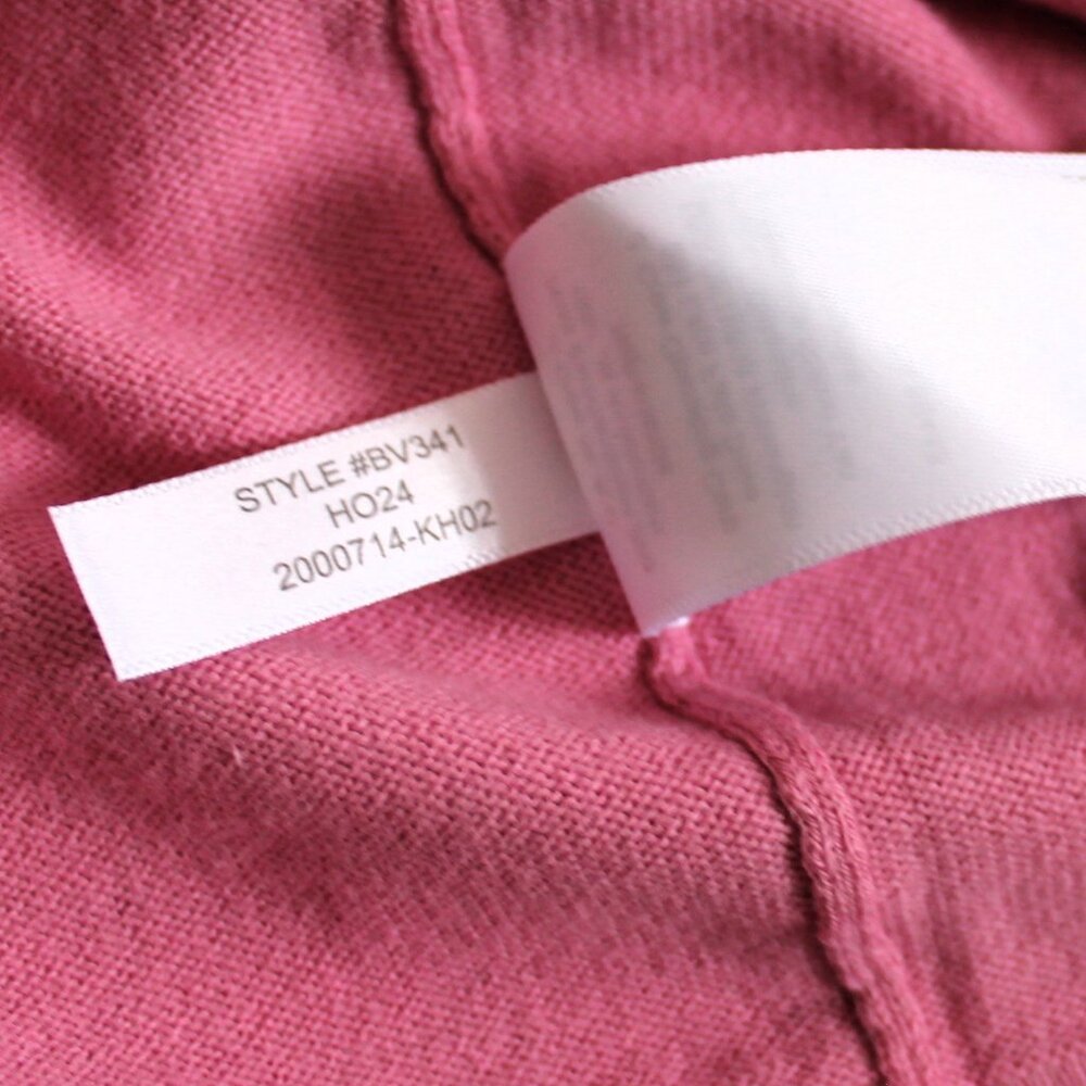 NWT J. Crew Factory Pink Ruffle Neck Cotton Sweater, Small - Picture 8 of 8